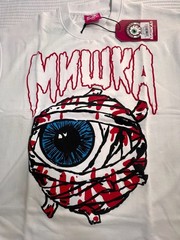 Mishka Mummy Eyeball Graphic White T-Shirt. Size Large