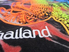 Vintage Y2K Thailand T-Shirt SLIM LRG Elephant AOP Graphic Tie Dye WILD!