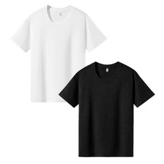 2pcs Crew Neck T-Shirt Short Sleeve Basic Tee Soft Cotton Casual Undershirt