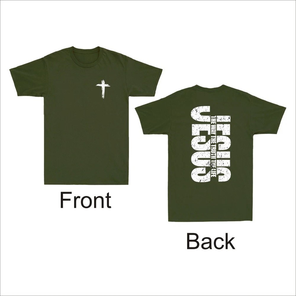 Jesus The Way The Truth The Life Christian Cross Religious Bible Shirt S28