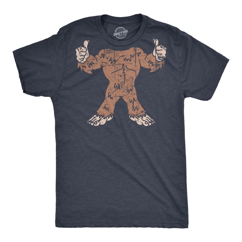 Mens Bigfoot Body T Shirt Funny Huge Hairy Sasquatch Frame Tee for Guys