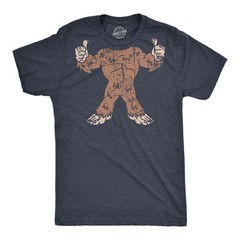 Mens Bigfoot Body T Shirt Funny Huge Hairy Sasquatch Frame Tee for Guys