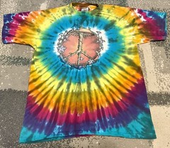 Vintage Mushroom Peace Sign Shirt XL Tie-Dye Single Stitch Psychedelic Pike USA