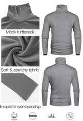 Men’s Mock Turtleneck T-Shirt Solid Long Sleeve Pullover Basic Undershirt Tops