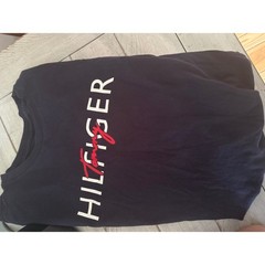 Tommy Hilfiger Mens Navy Blue Long Sleeve Graphic Logo Tee Shirt Small S/P