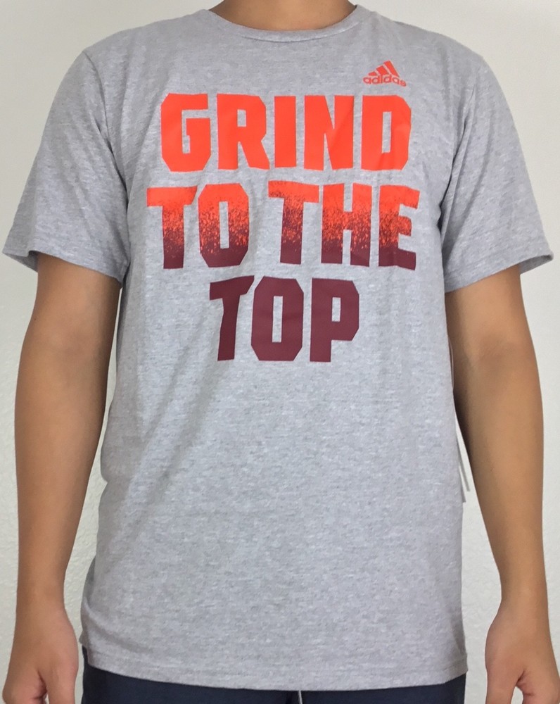 Adidas Men’s Shirt The Go To Tee Shirt Grind to the Top Orange Grey CE2562 M