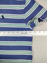 Polo Ralph Lauren Shirt Mens Medium Blue Striped Classic Fit Logo Tee Preppy