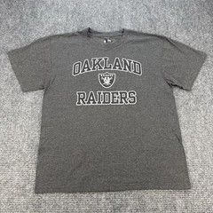 Oakland Raiders T Shirt Mens Large Gray NFL Team Apparel Logo Short Sleeve Tee