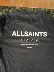 all saints black t shirt Xsmall