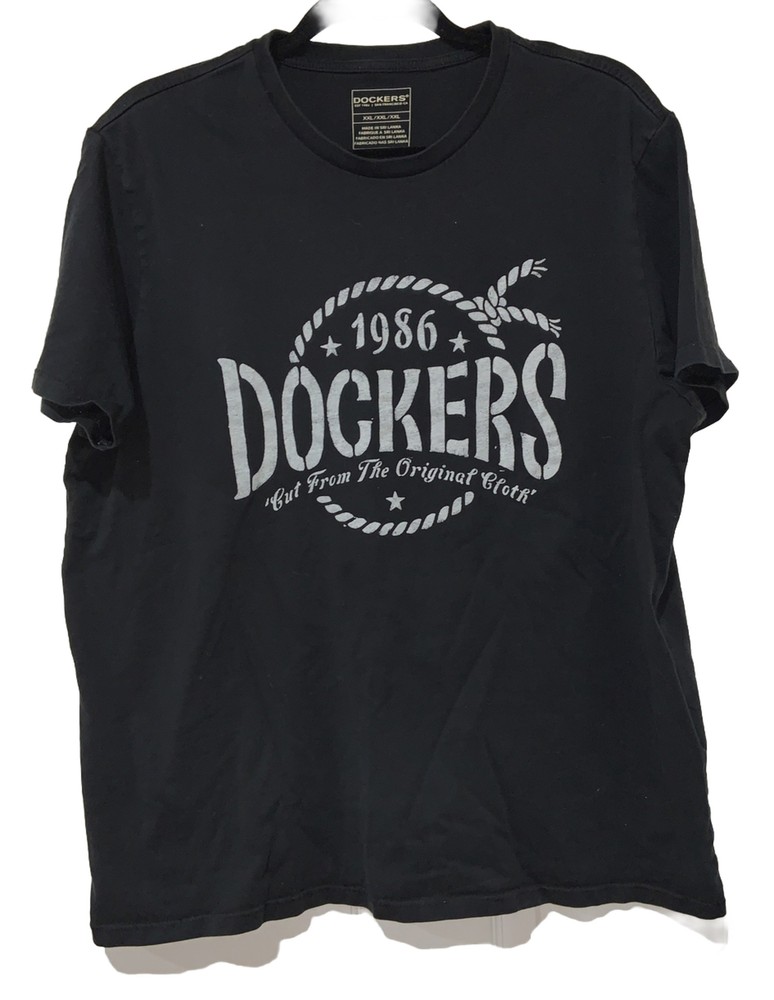 Dockers Sz 2XL Black Graphic T-Shirt EUC