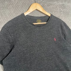 Polo Ralph Lauren Shirt Mens Large Custom Slim Fit Charcoal Grey Top Tee