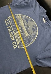 C.C. Filson Graphic Tee Shirt Blue Knit Hiking Mountain Fishing Men’s Size Small