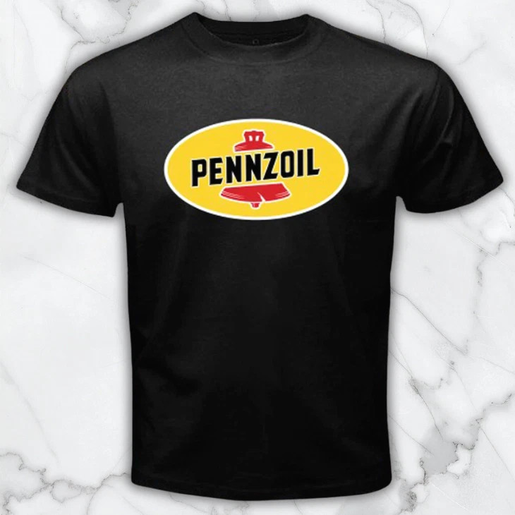 Pennzoil Oil Racing Team Car Men’s Black Graphic T Shirt Freeships