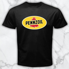 Pennzoil Oil Racing Team Car Men’s Black Graphic T Shirt Freeships