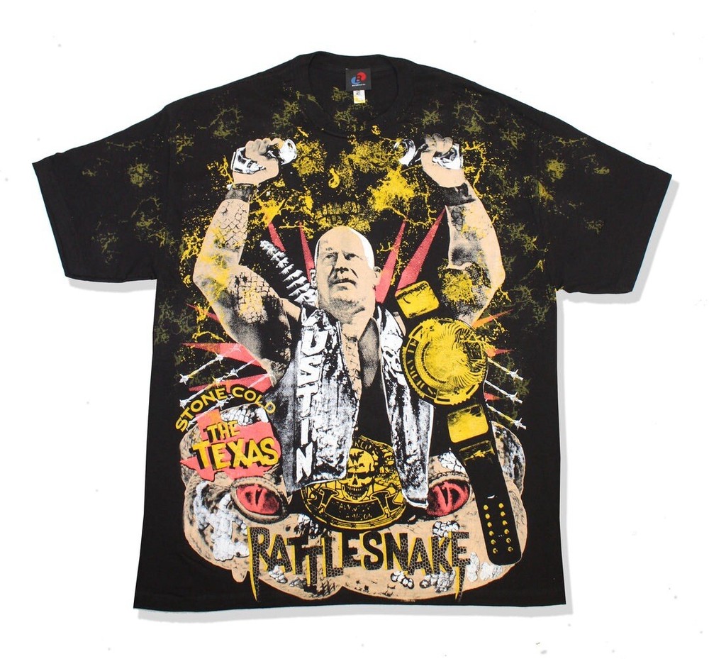 Backstock Co. – Stone Cold Steve Austin Rattlesnake WWE WWF Tee – Sz L, New