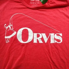 Orvis Mens Bent Rod Santa LS Tee Red Medium NWT Fly Fishing Gorpcore