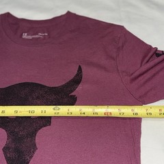 Under Armour Project Rock Brahma Bull Men’s Small S Red Maroon Logo Gym T-Shirt