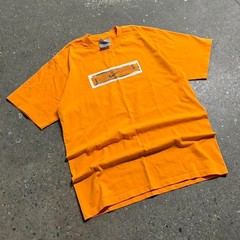 Y2K 2000s Nike Box Logo Orange Graphic T-Shirt