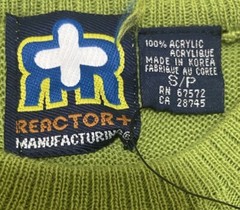 Vintage Reactor Manufacturing Shirt Men Small Acrylic 1980s Knit Shirt Sweater