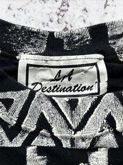 Vintage LA Destination Black Geometric Pattern Hand Made T Shirt Men’s Size 3XL