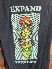 Retro Expand Your Mind Alien Themed Black Shirt Size Medium ALAB Tags Brand