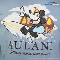 Aulani Disney Resort & Spa Hawaii Mickey Mouse Surfing Blue Shirt | Medium (38)
