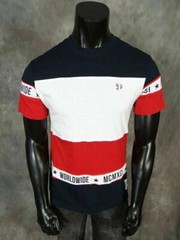 Mens Southpole T-Shirt Paneled Stripes Chest Logo Green Blue Or Black