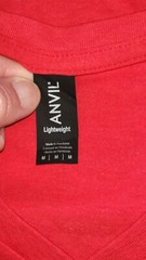 Anvil Lightweight Adult Red 100% Cotton V-Neck T-Shirt Size M