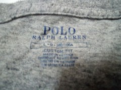 Polo Ralph Lauren T-Shirt Men L Custom Fit Gray Black Pony Crew Long Sleeve