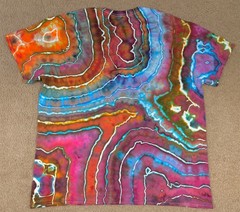 Handmade Ice Tie Dye T-Shirt 2XL Mens Womens Soft Cotton Blue Red Geode
