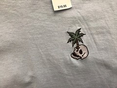 New RIOT SOCIETY Pacsun Light Blue T-Shirt w/ Skull & Palm Tree Men Large S/S