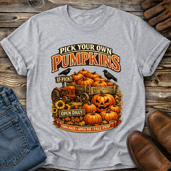 Pick Your Own Pumpkins Tshirt Graphic Tee Unisex Farm Fall Autumn Halloween