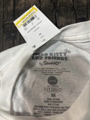 HYBRID Hello Kitty Tokyo Speed Graphic Print White Cotton Crew Neck T-Shirt M
