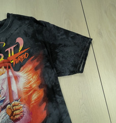 Street Fighter 2 Turbo Shirt Mens Medium Graphic Print Black Tie Dye Video Game