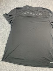 Spyder Mens XL Black Athletic T Shirt Performance Active Gym Training Short Slee