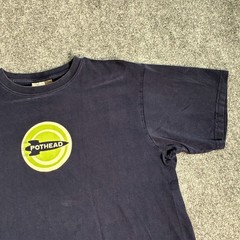 Pothead Rocket Logo Graphic T-Shirt Navy Blue