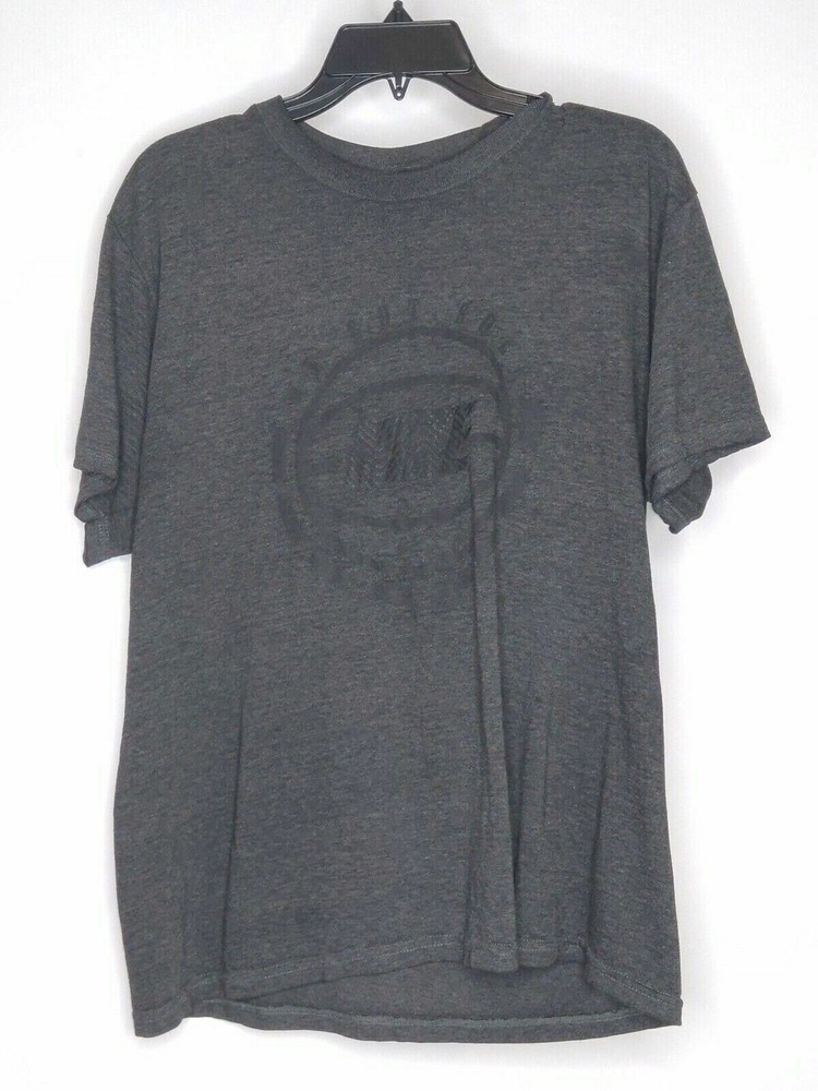 Nike Mens Gray Black T-Shirt Short Sleeve Crew Neck Solid Graphic Tee Size Med