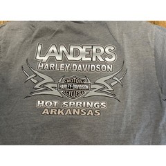 Harley Davidson Hard Core Ride Pocket T-Shirt Mens Large Blue Gray Landers
