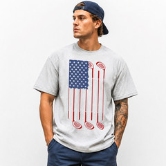 Men’s USA Golf Flag Graphic T-Shirt Patriotic Golfer Casual Tee