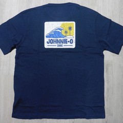 JOHNNIE O Mens L LARGE T SHIRT WAVE RIDER NAVY BLUE YELLOW DALE 2.0 GOLF TEE