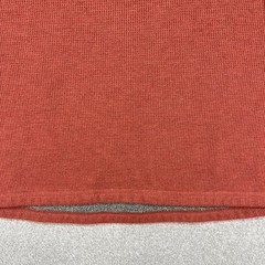 L.L.Bean Henley Pullover Mens 3XL Red Sherpa Fleece Lined Waffle Knit Thermal