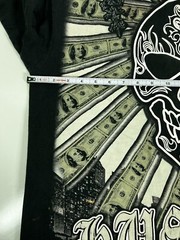 3D Big Tiger Skull Hustler Hundred Dollar Bills Crosses Mens Black Size 2XL TALL