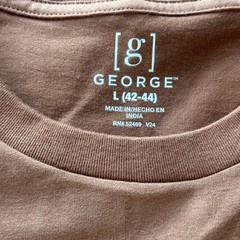 George Men’s Crew Neck Long Sleeve T-Shirt Adobe Brown Size L (42-44) NWT