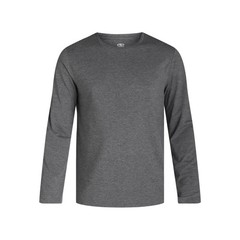Men’s Long Sleeve Tri-Blend Crew Neck Tee Shirt, Large, Gray, Athletic Works