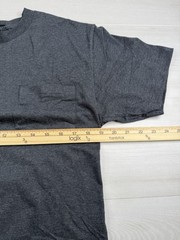 Vtg Hanes Blank Pocket T Shirt Gray Single Stitch Casual 90s Cotton Poly Blend M