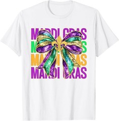 Mardi Gras Coquette Bow Fat Tuesday New Orleans Women T-Shirt
