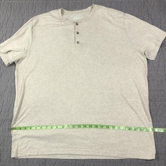 Fresh Clean Tees Shirt Men 2XL Tan Henley Short Sleeve Soft Tagless Button Tee