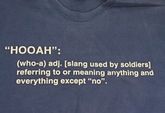 Hooah Definition Shirt Mens XL Navy Short Sleeve Funny Military Graphic Humor