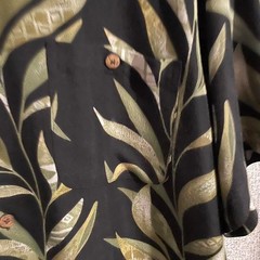 Joe Marlin 100% silk black an green shirt