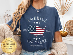 Comfort Colors America 250th Anniversary Shirt Patriotic Mens 1776-2026 USA Tee